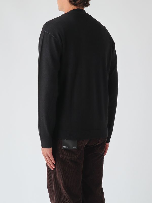 Emporio Armani Men's wool cardigan - Black | Caposerio.com