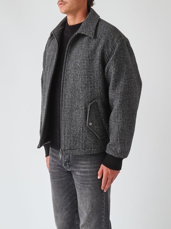 Emporio Armani Men's Urban jacket with boiled-wool effect - Silver