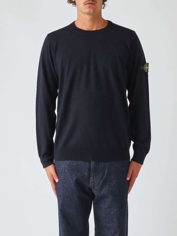 Stone Island Men's lambswool blend sweater - Black | Caposerio.com