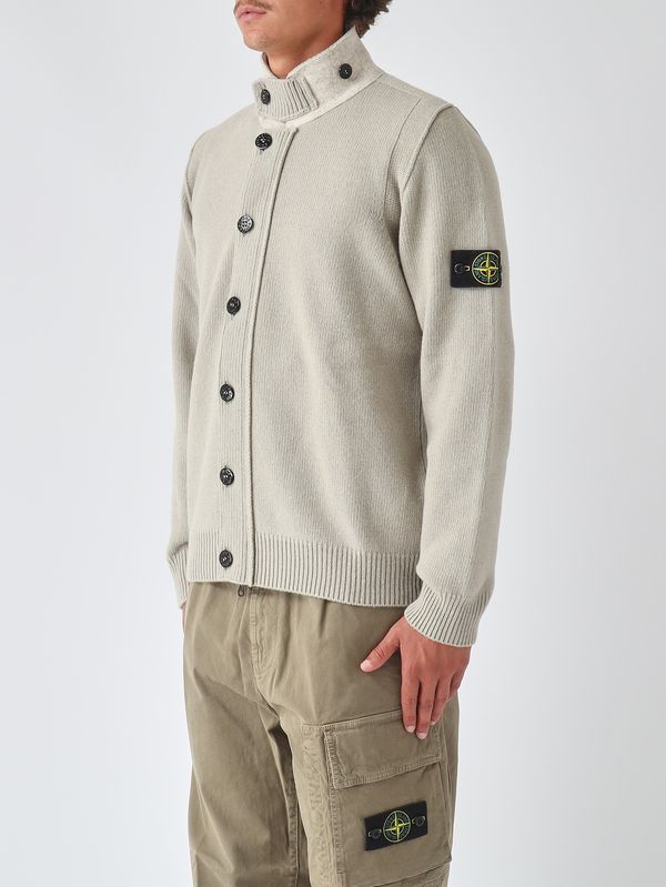 Stone Island Men's wool-blend cardigan - Sand | Caposerio.com