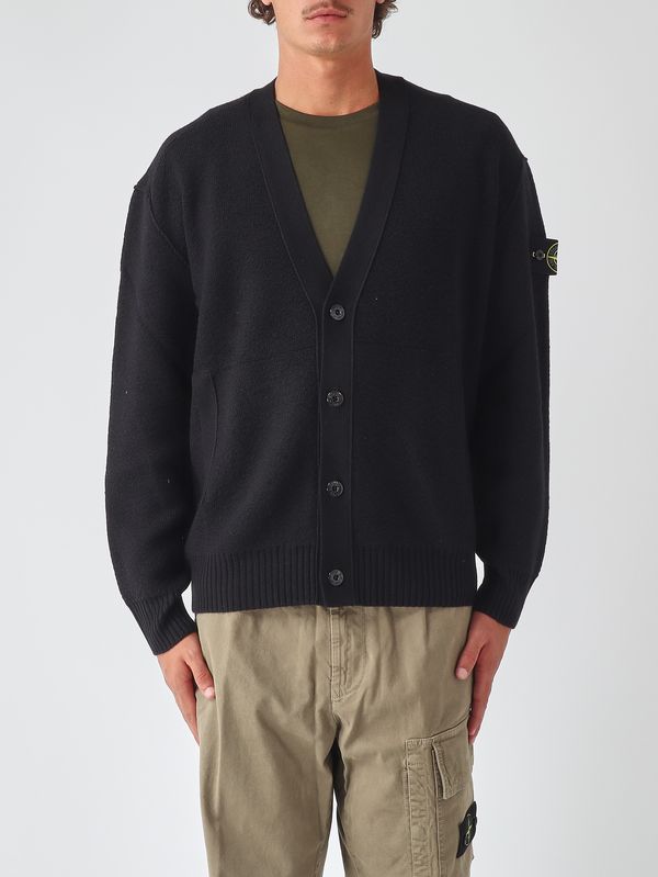 STONE  STRETCH RWS WOOL クルーネックニット Stone Island Men's stretch RWS wool sweater - Black | Caposerio.com
