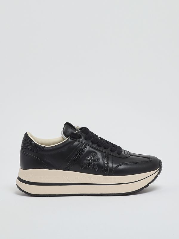 Premiata Micol 7014 women's leather sneakers - Black | Caposerio.com
