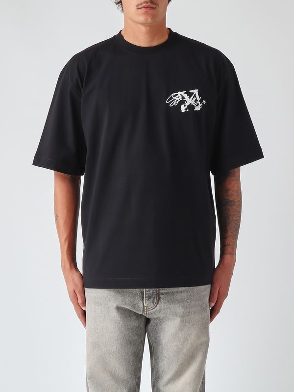Off-White Men's cotton T-shirt - Black | Caposerio.com